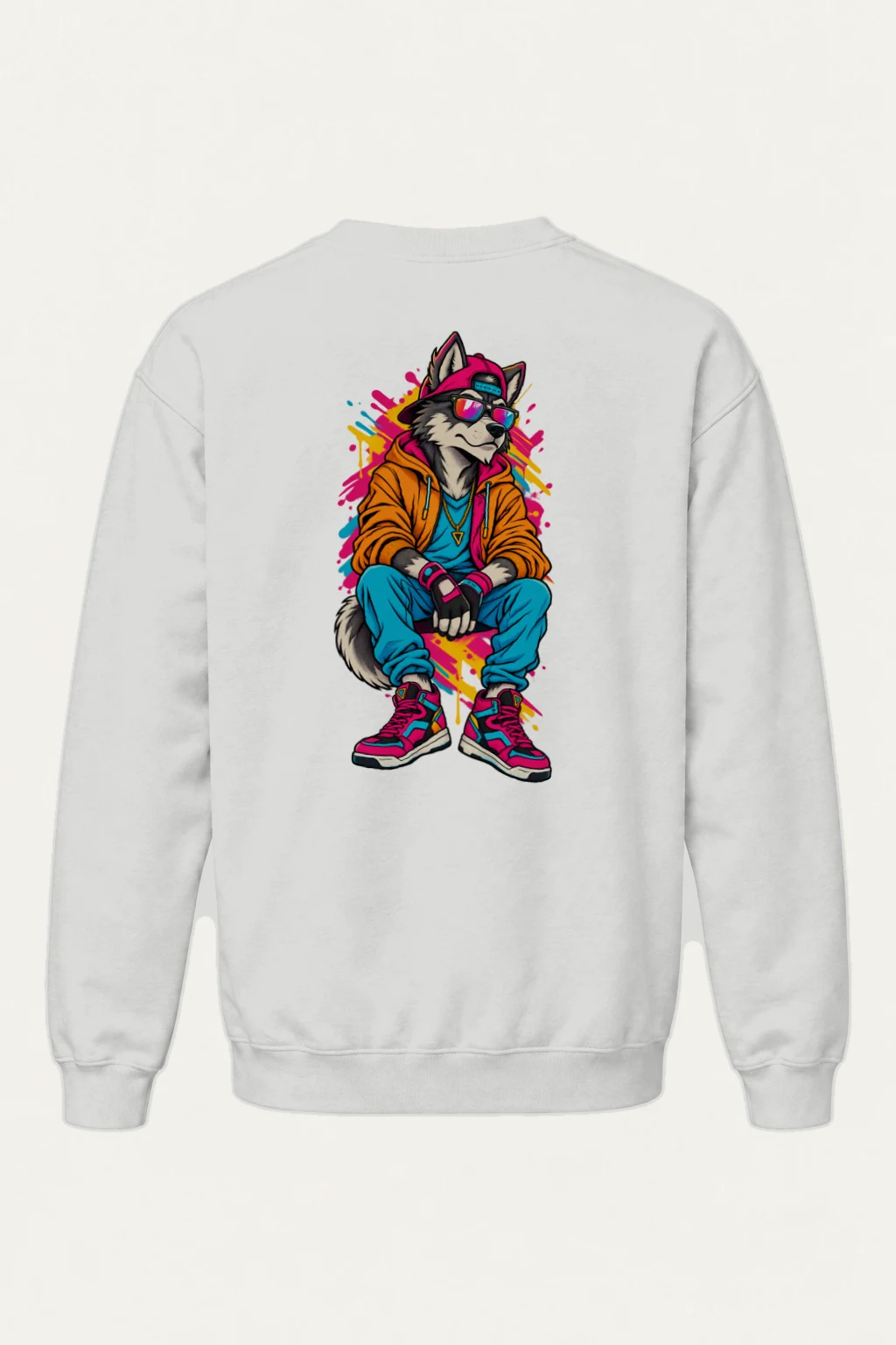 "Neon Wolf Beats" Heavy Blend Unisex Crewneck Sweatshirt | Gildan 18000