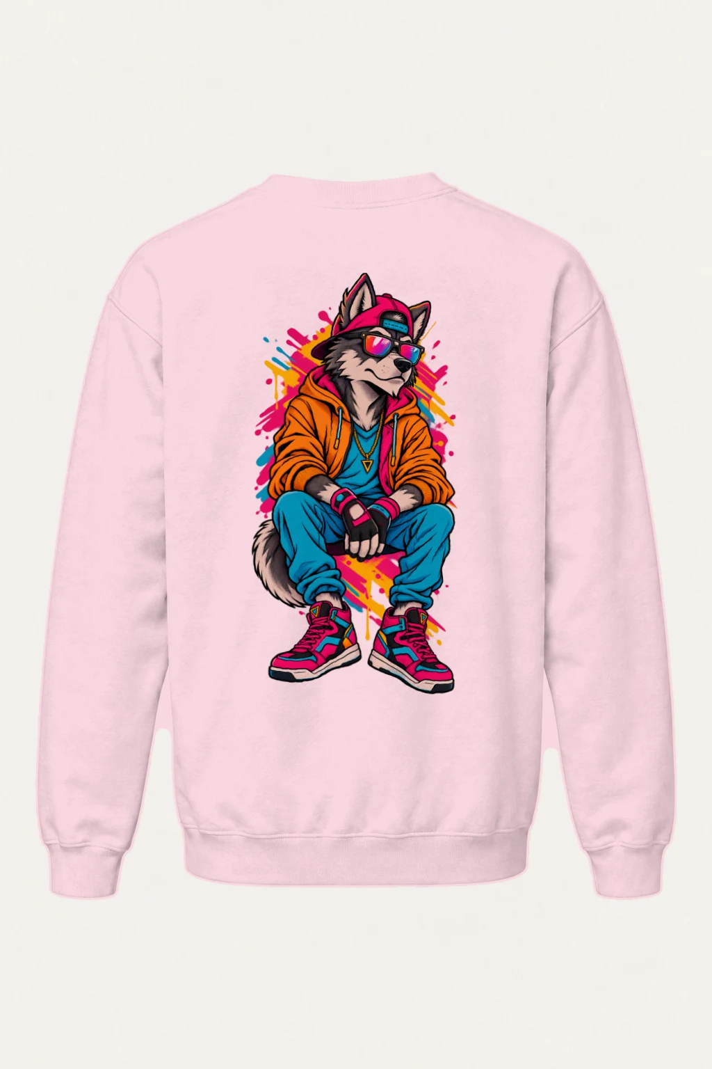 "Neon Wolf Beats" Heavy Blend Unisex Crewneck Sweatshirt | Gildan 18000