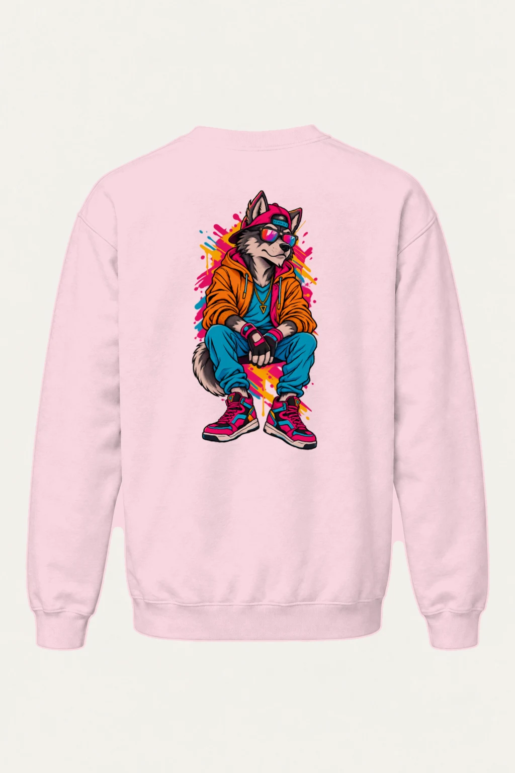 "Neon Wolf Beats" Heavy Blend Unisex Crewneck Sweatshirt | Gildan 18000