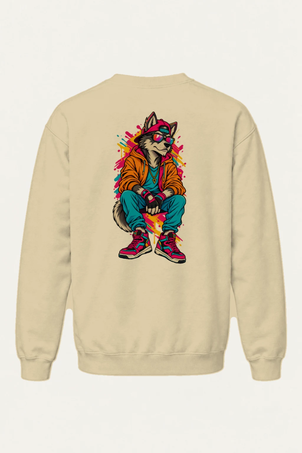 "Neon Wolf Beats" Heavy Blend Unisex Crewneck Sweatshirt | Gildan 18000