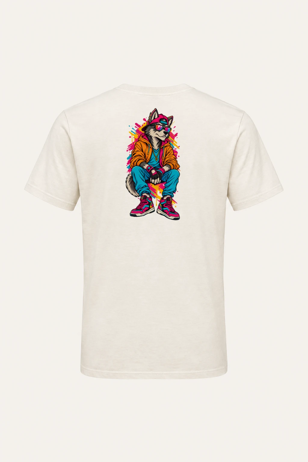 "Neon Wolf Rhythm" Heavyweight Unisex Crewneck T-shirt | Gildan 5000