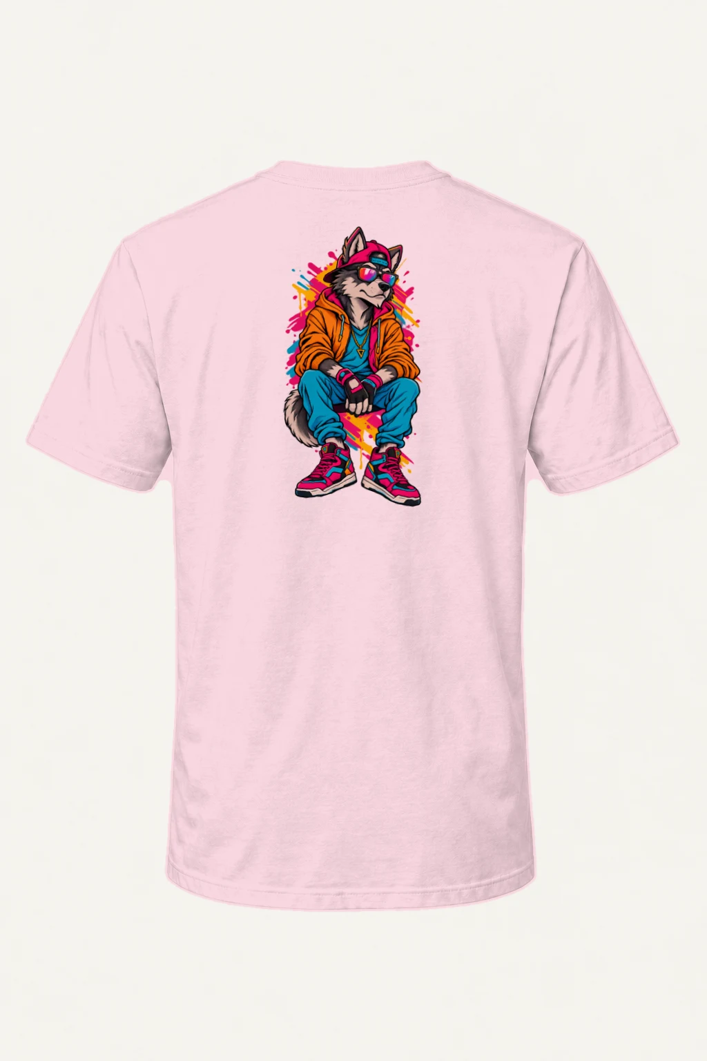 "Neon Wolf Rhythm" Heavyweight Unisex Crewneck T-shirt | Gildan 5000