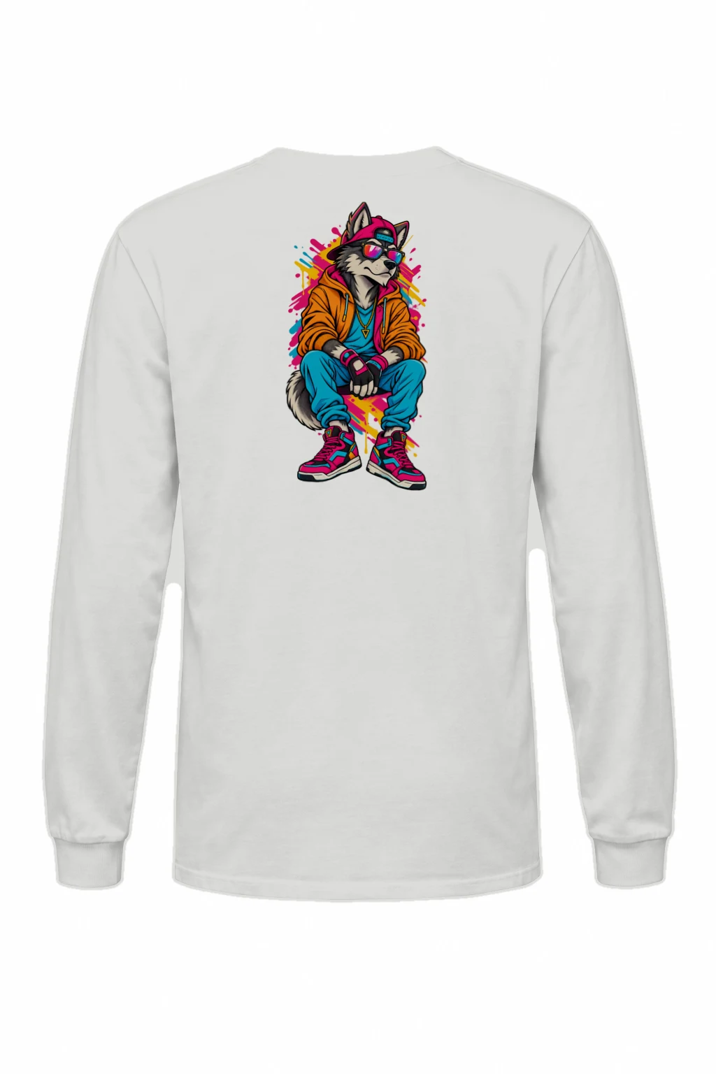 "Neon Wolf Vibes" Unisex Longsleeve T-shirt | Gildan 2400