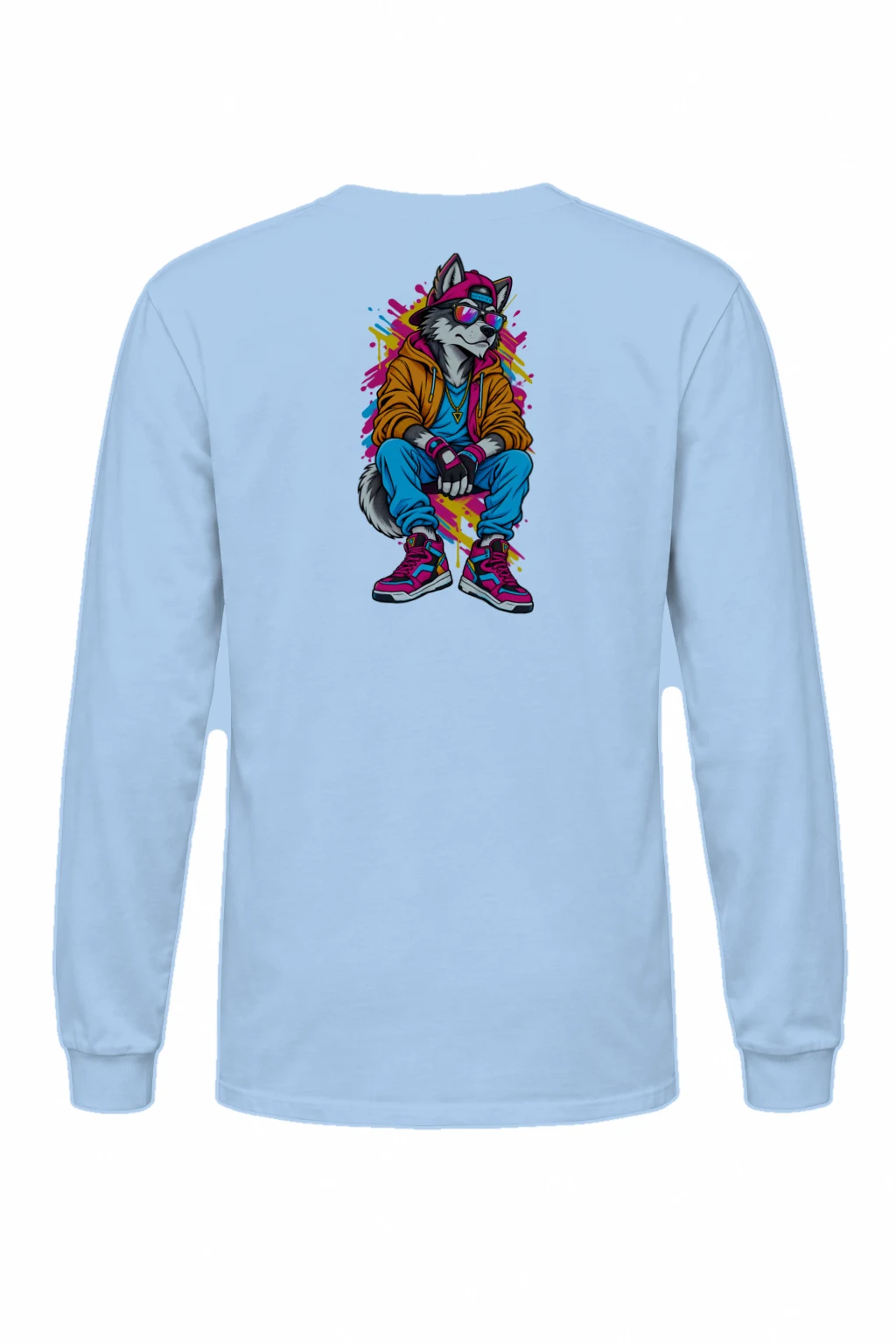 "Neon Wolf Vibes" Unisex Longsleeve T-shirt | Gildan 2400
