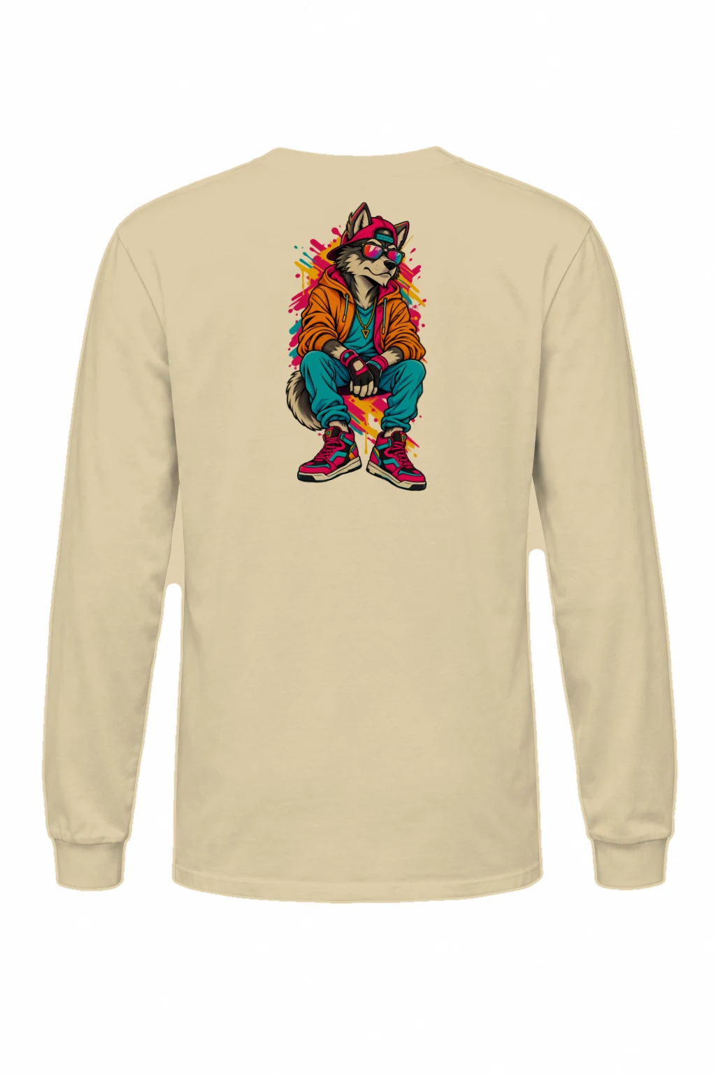 "Neon Wolf Vibes" Unisex Longsleeve T-shirt | Gildan 2400