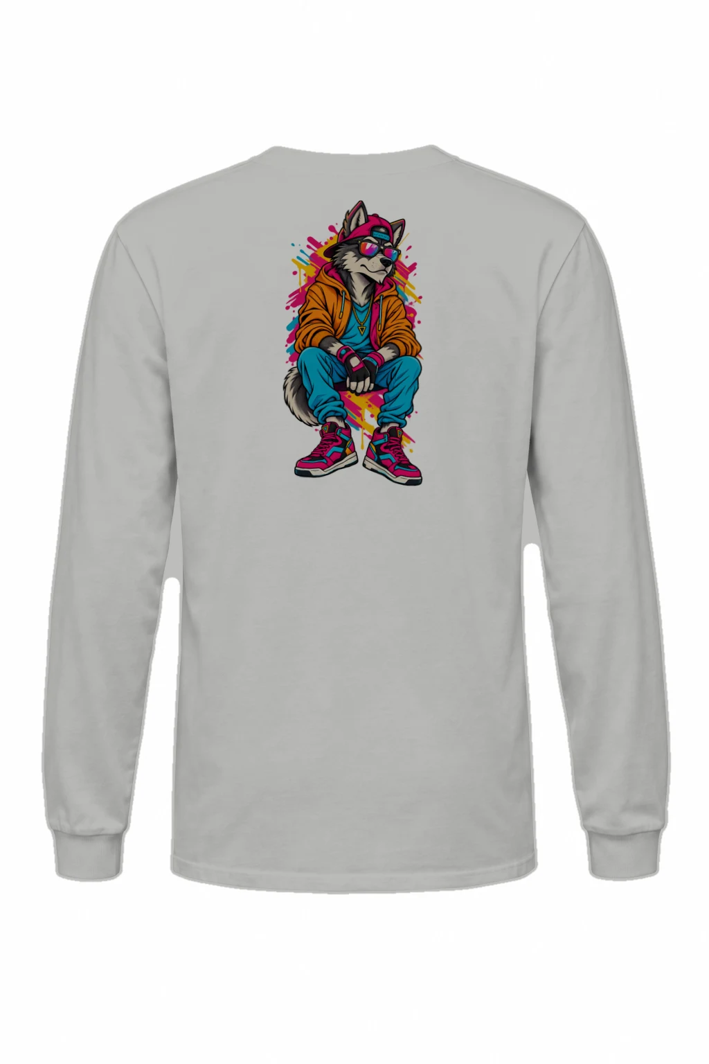 "Neon Wolf Vibes" Unisex Longsleeve T-shirt | Gildan 2400