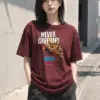 "Never Give Up Climb" Heavyweight Unisex Crewneck T-shirt | Gildan 5000