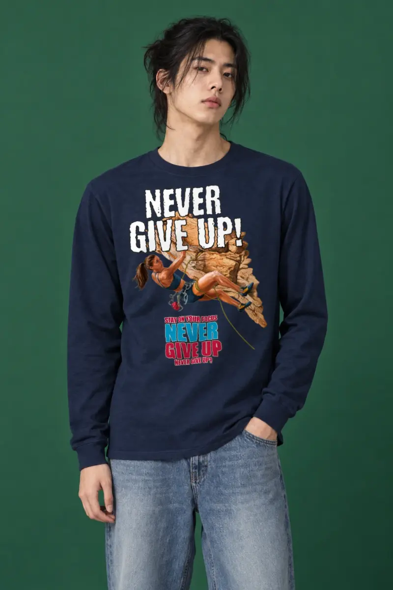 "Never Give Up Climb" Unisex Longsleeve T-shirt | Gildan 2400