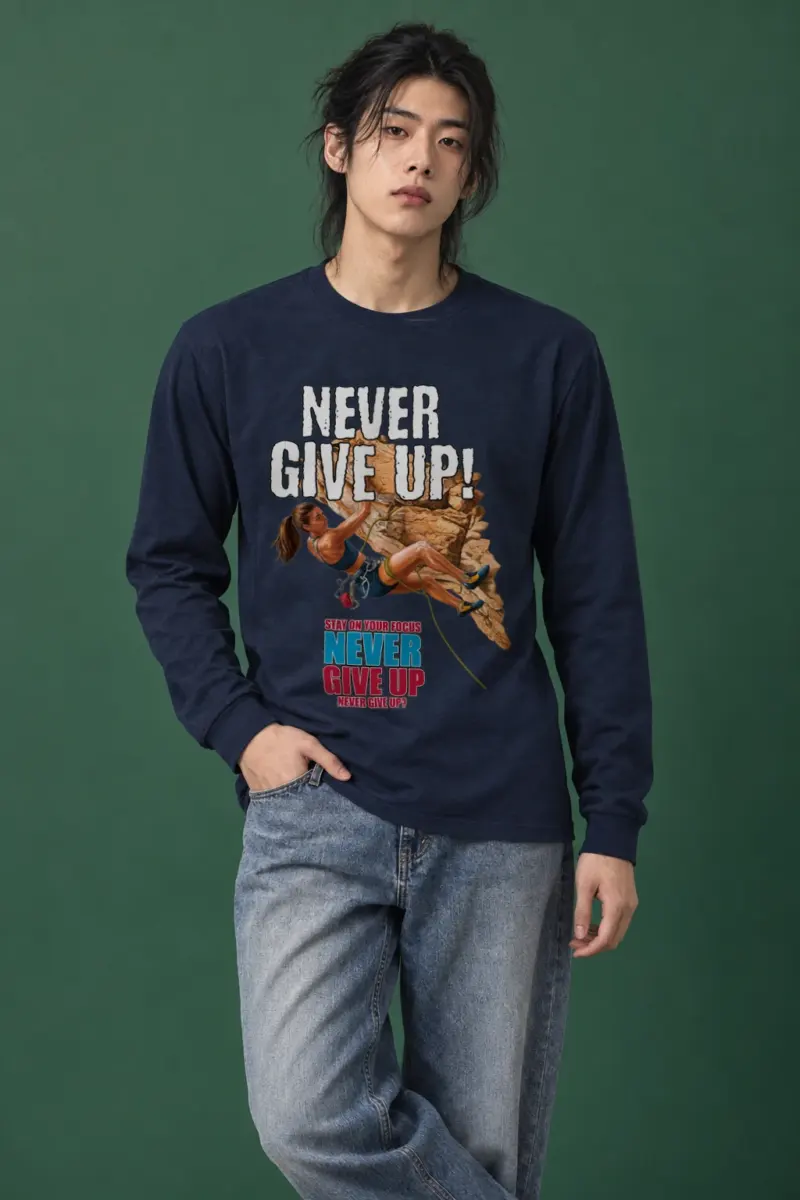 "Never Give Up Climb" Unisex Longsleeve T-shirt