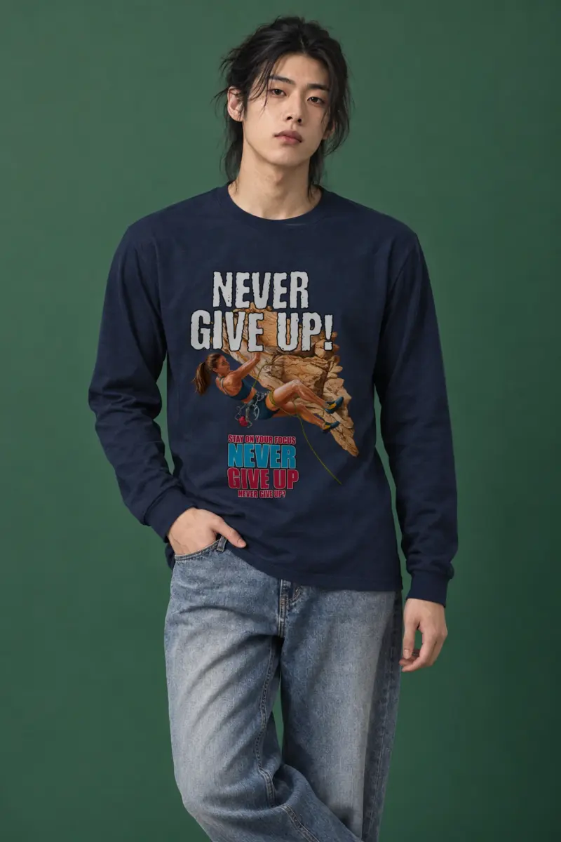 "Never Give Up Climb" Unisex Longsleeve T-shirt