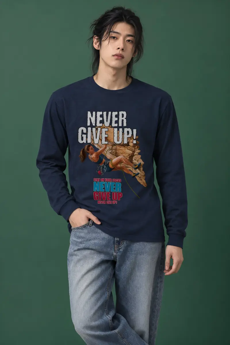 "Never Give Up Climb" Unisex Longsleeve T-shirt