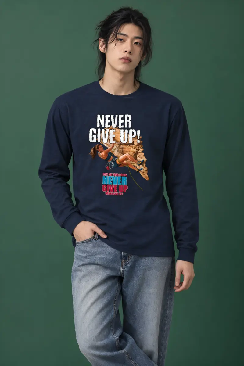 "Never Give Up Climb" Unisex Longsleeve T-shirt
