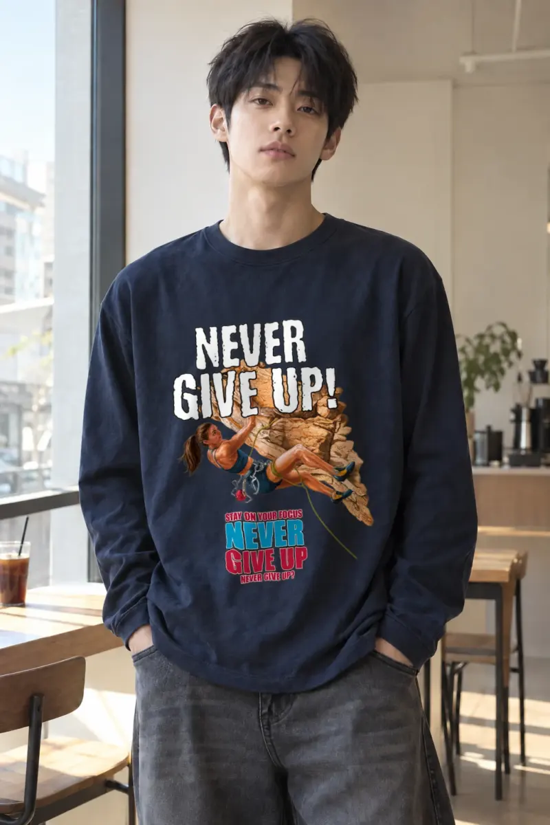 "Never Give Up Climb" Unisex Longsleeve T-shirt | Gildan 2400