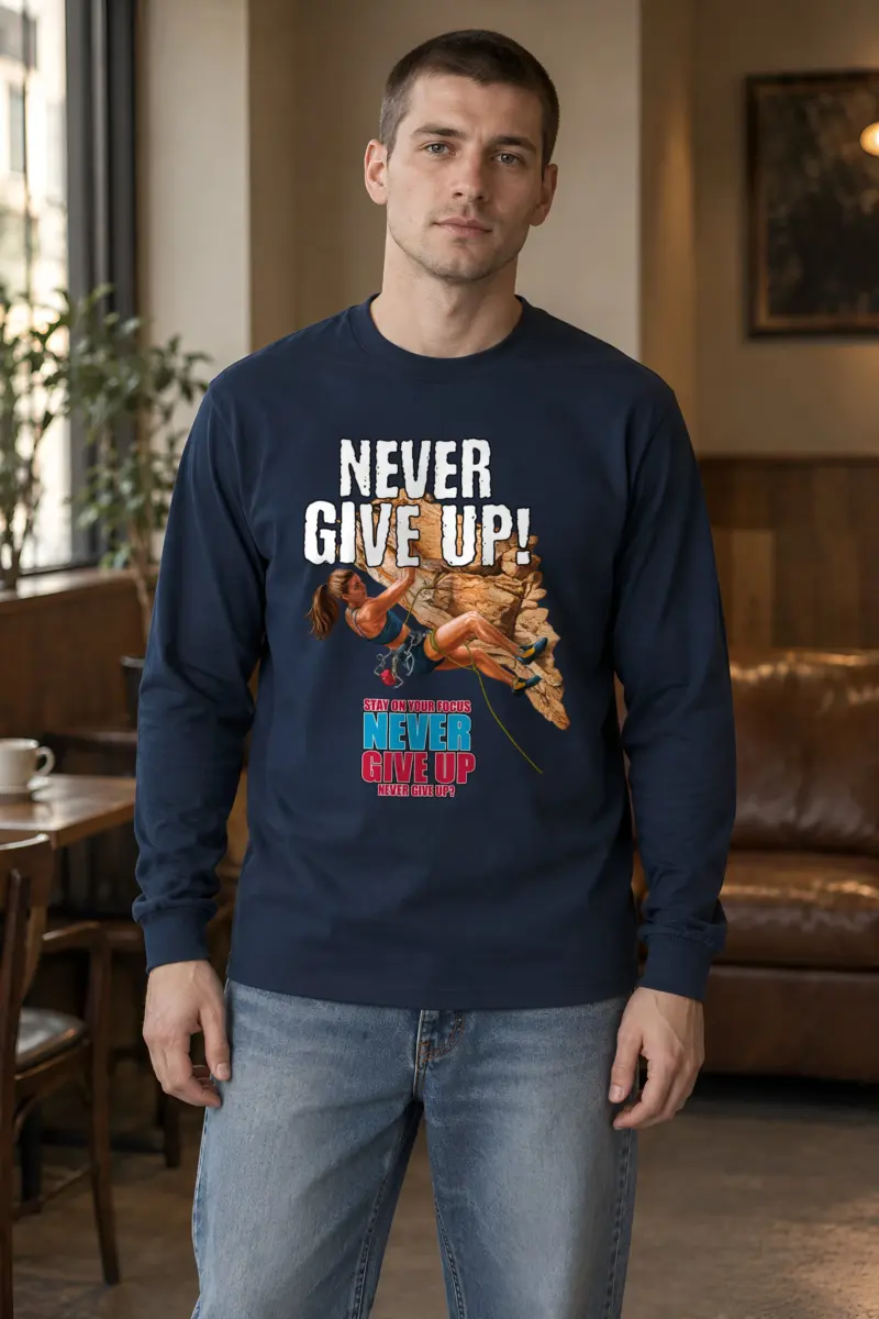 "Never Give Up Climb" Unisex Longsleeve T-shirt