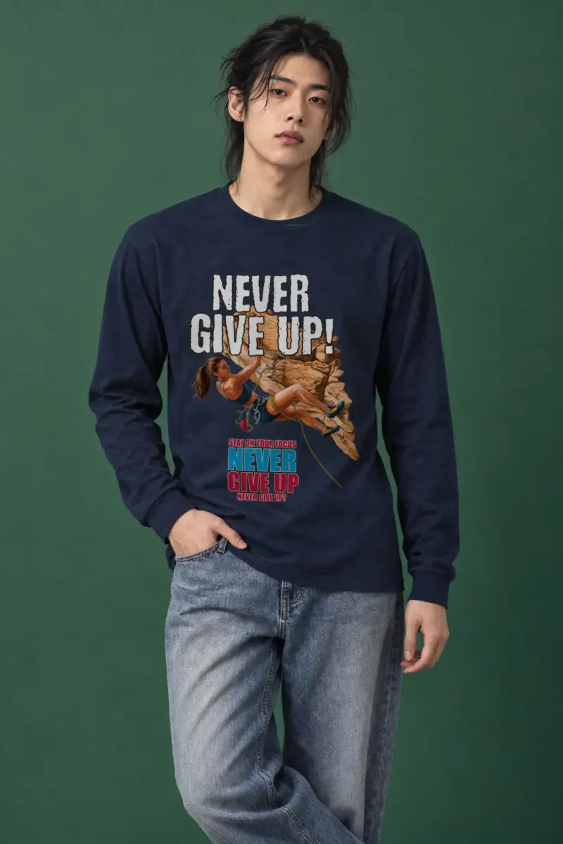 "Never Give Up Climb" Unisex Longsleeve T-shirt
