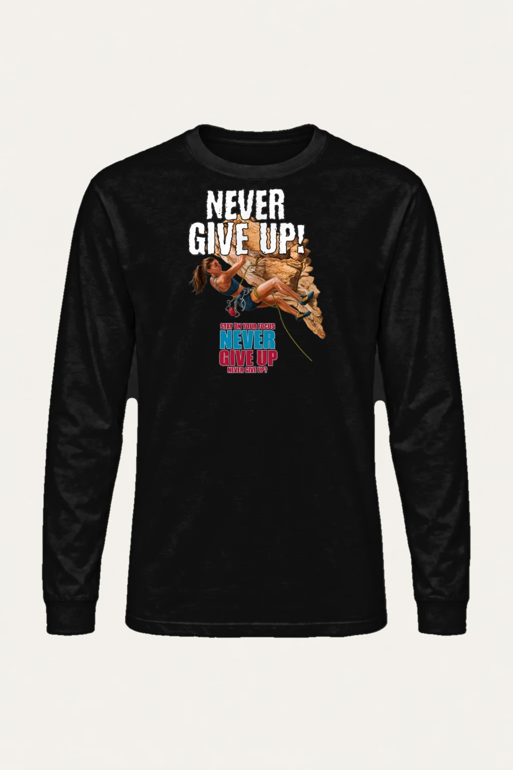 "Never Give Up Climb" Unisex Longsleeve T-shirt | Gildan 2400