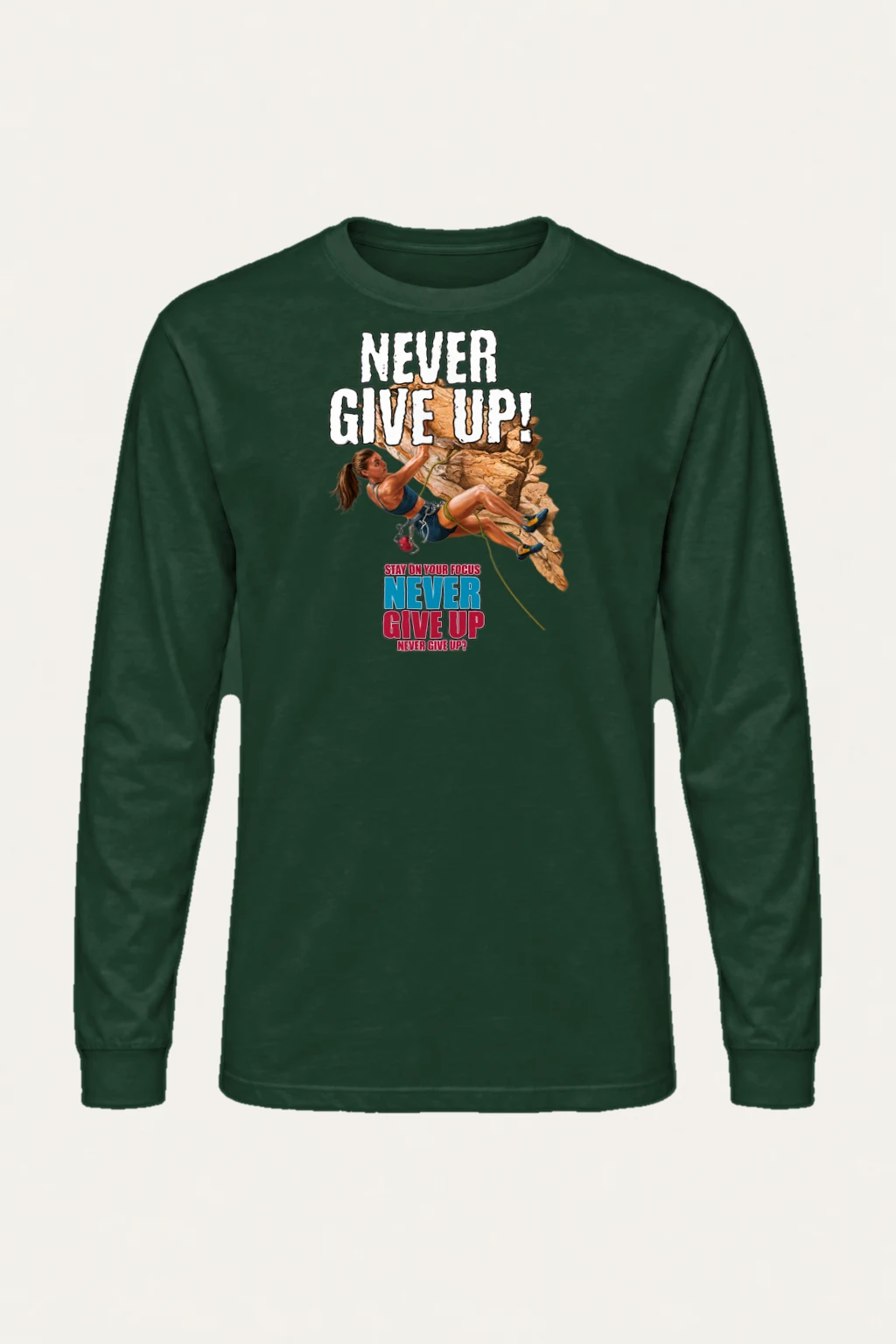 "Never Give Up Climb" Unisex Longsleeve T-shirt | Gildan 2400