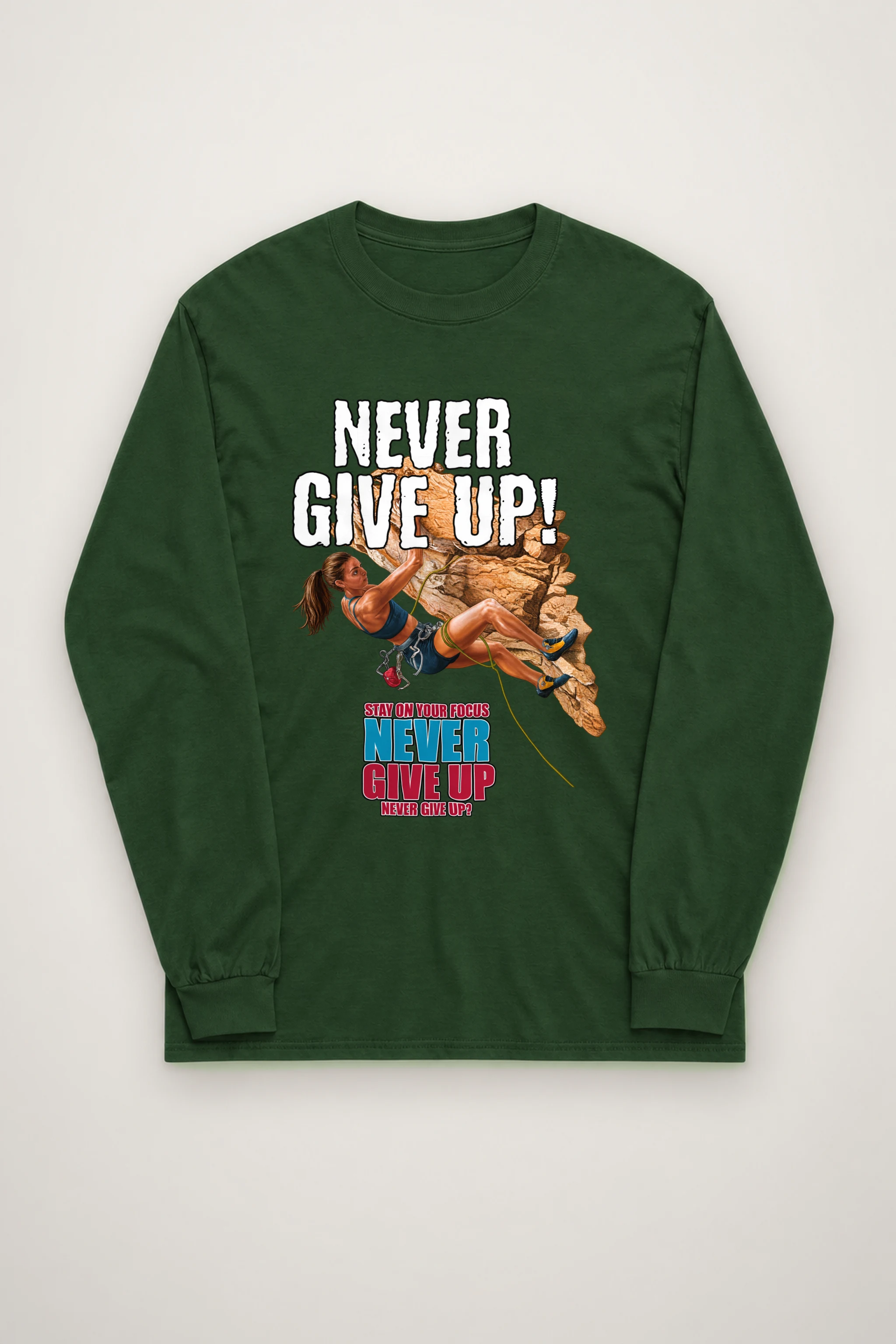 "Never Give Up Climb" Unisex Longsleeve T-shirt