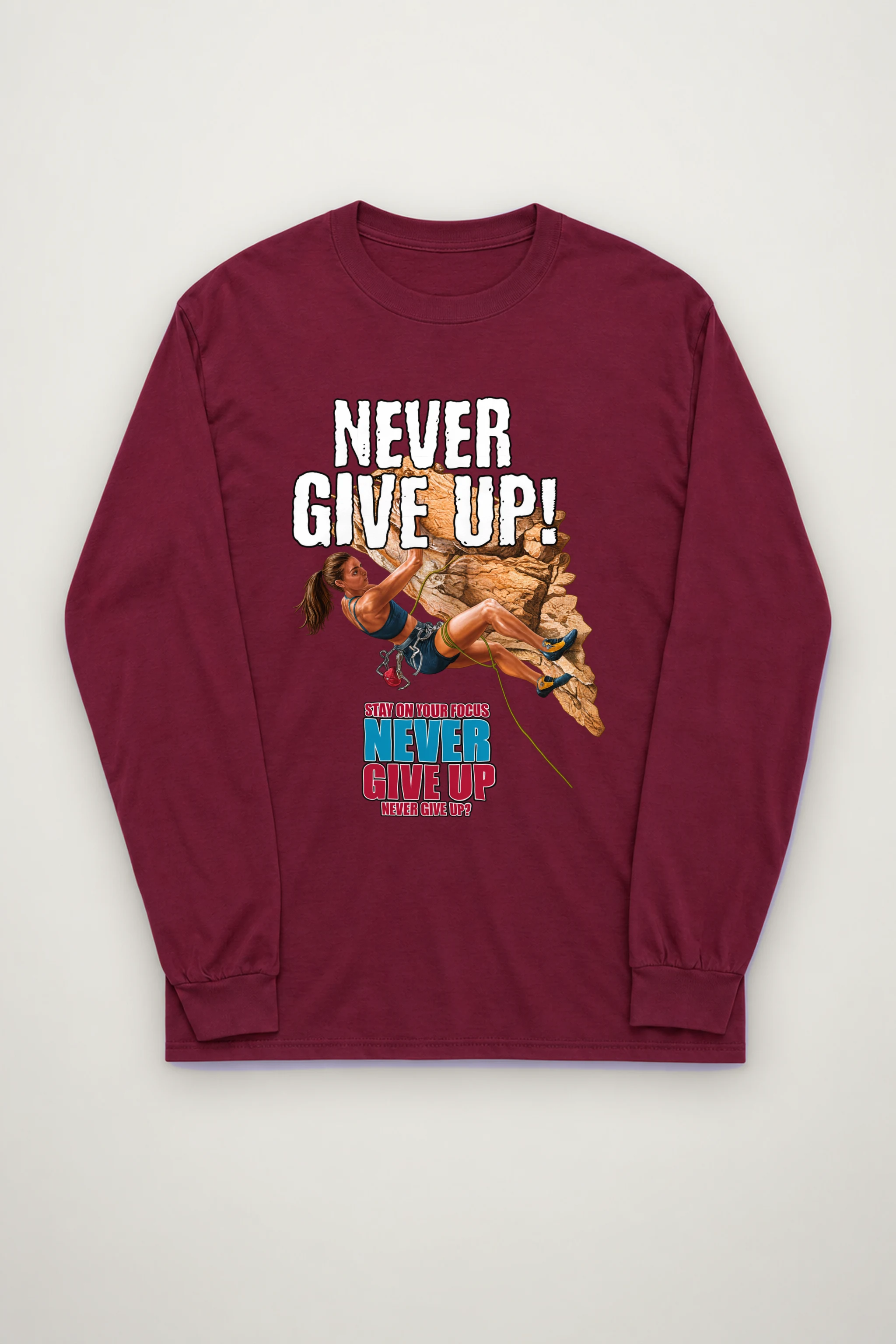 "Never Give Up Climb" Unisex Longsleeve T-shirt