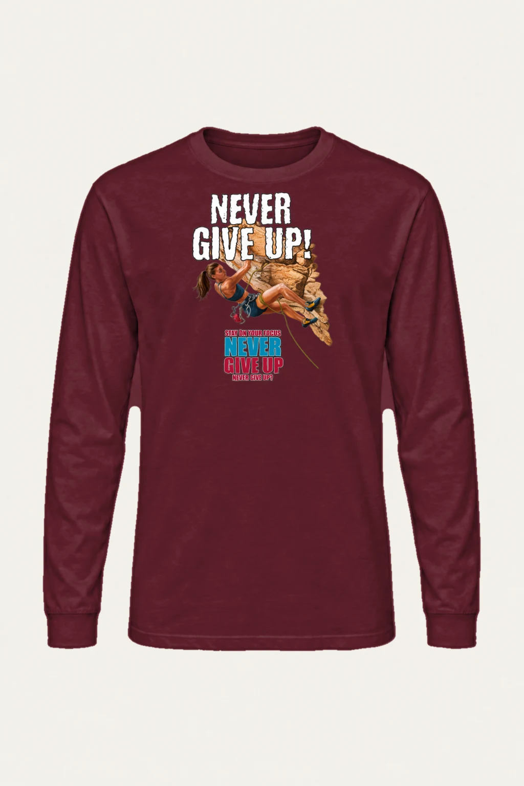 "Never Give Up Climb" Unisex Longsleeve T-shirt | Gildan 2400