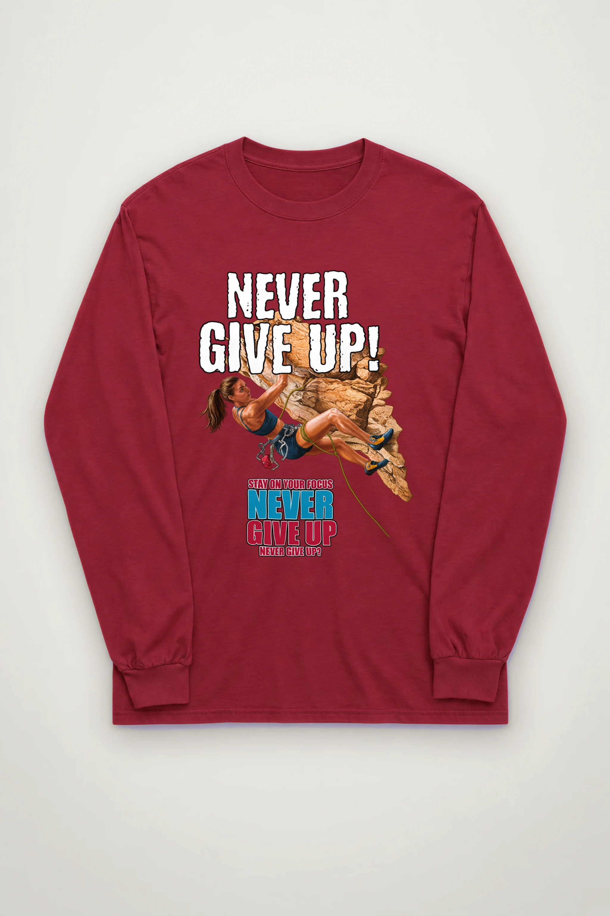 "Never Give Up Climb" Unisex Longsleeve T-shirt