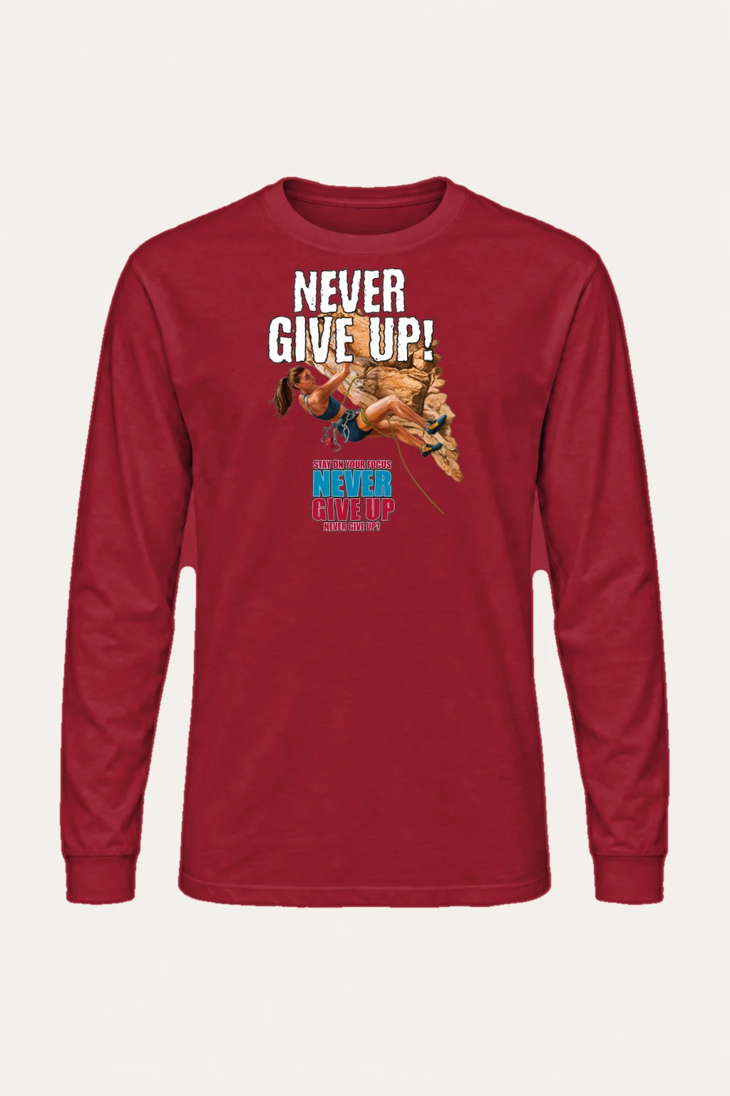 "Never Give Up Climb" Unisex Longsleeve T-shirt | Gildan 2400