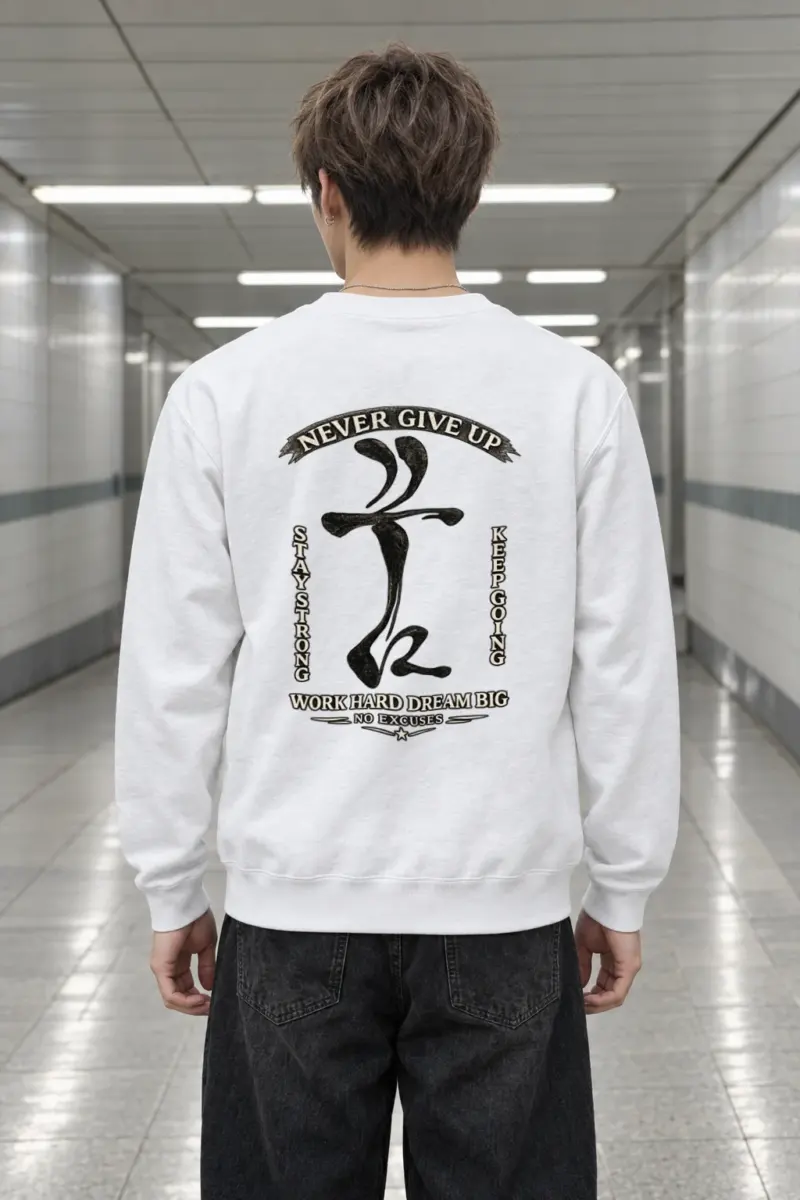 "Never Give Up" Heavy Blend Unisex Crewneck Sweatshirt