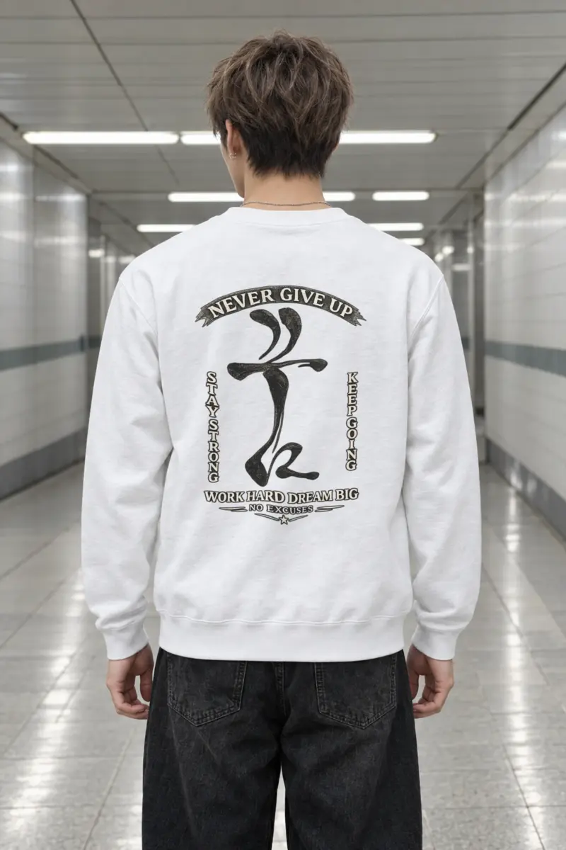 "Never Give Up" Heavy Blend Unisex Crewneck Sweatshirt