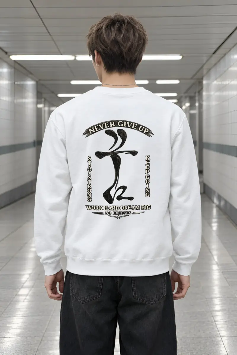 "Never Give Up" Heavy Blend Unisex Crewneck Sweatshirt