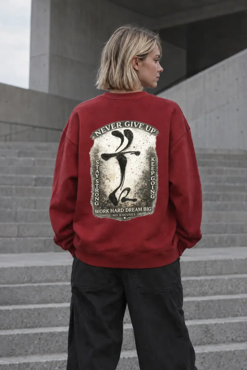 "Never Give Up" Heavy Blend Unisex Crewneck Sweatshirt | Gildan 18000