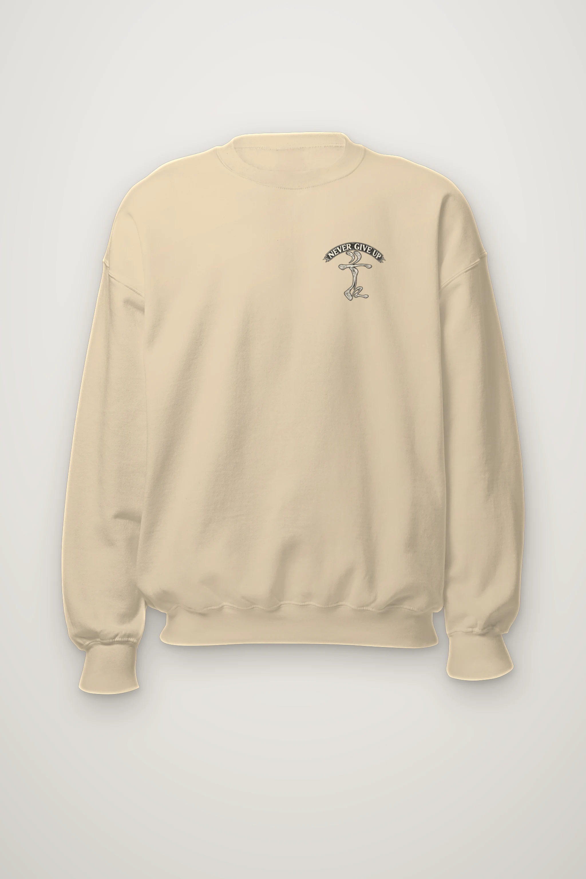 "Never Give Up" Heavy Blend Unisex Crewneck Sweatshirt