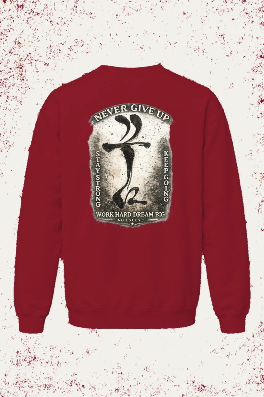 "Never Give Up" Heavy Blend Unisex Crewneck Sweatshirt | Gildan 18000