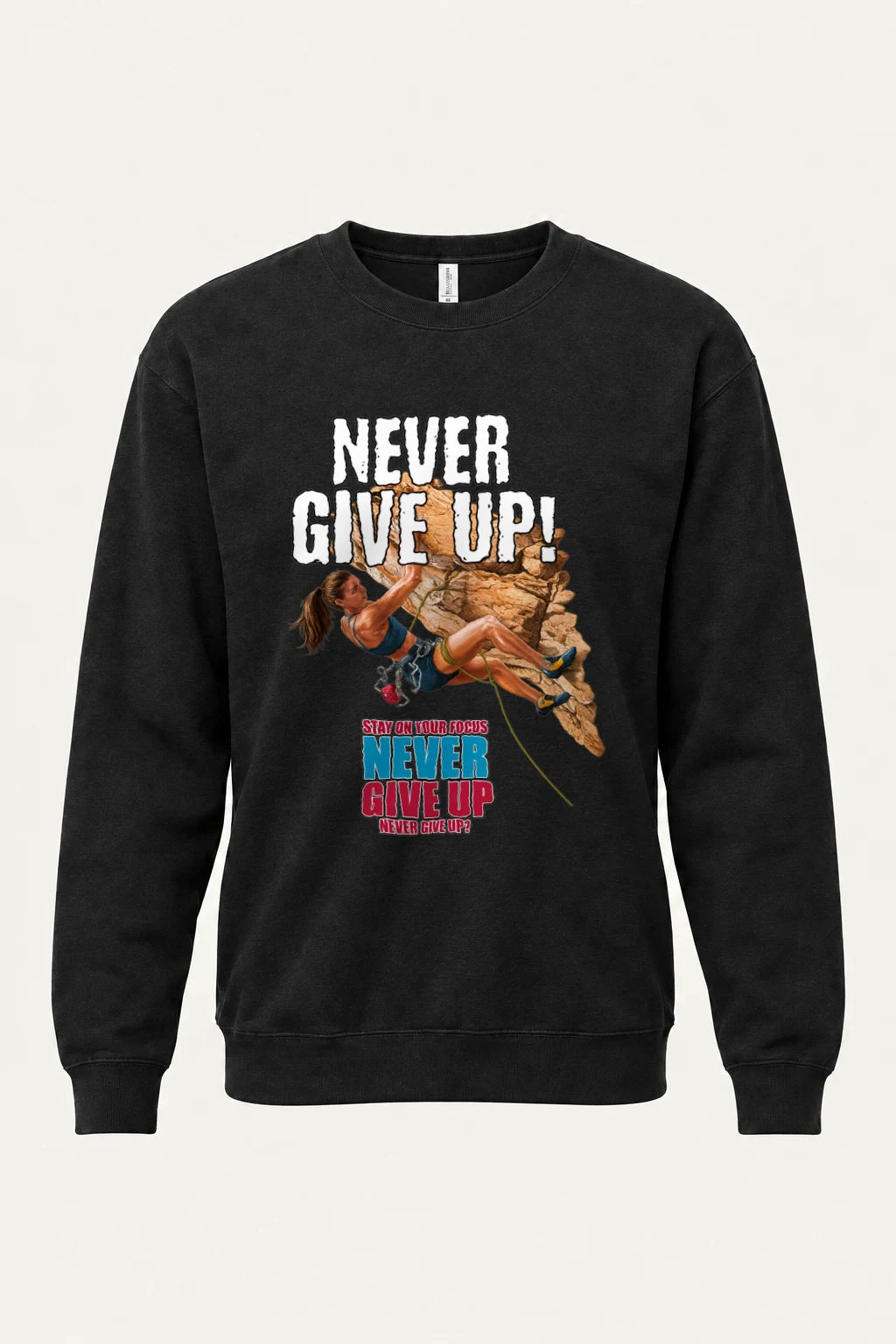 "Never Give Up" Heavy Blend Unisex Crewneck Sweatshirt | Gildan 18000