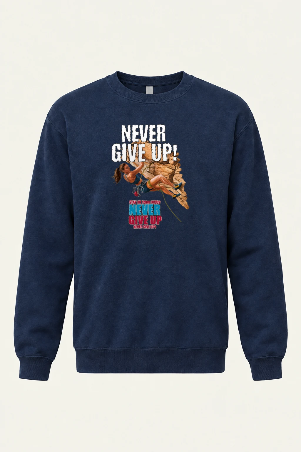 "Never Give Up" Heavy Blend Unisex Crewneck Sweatshirt | Gildan 18000