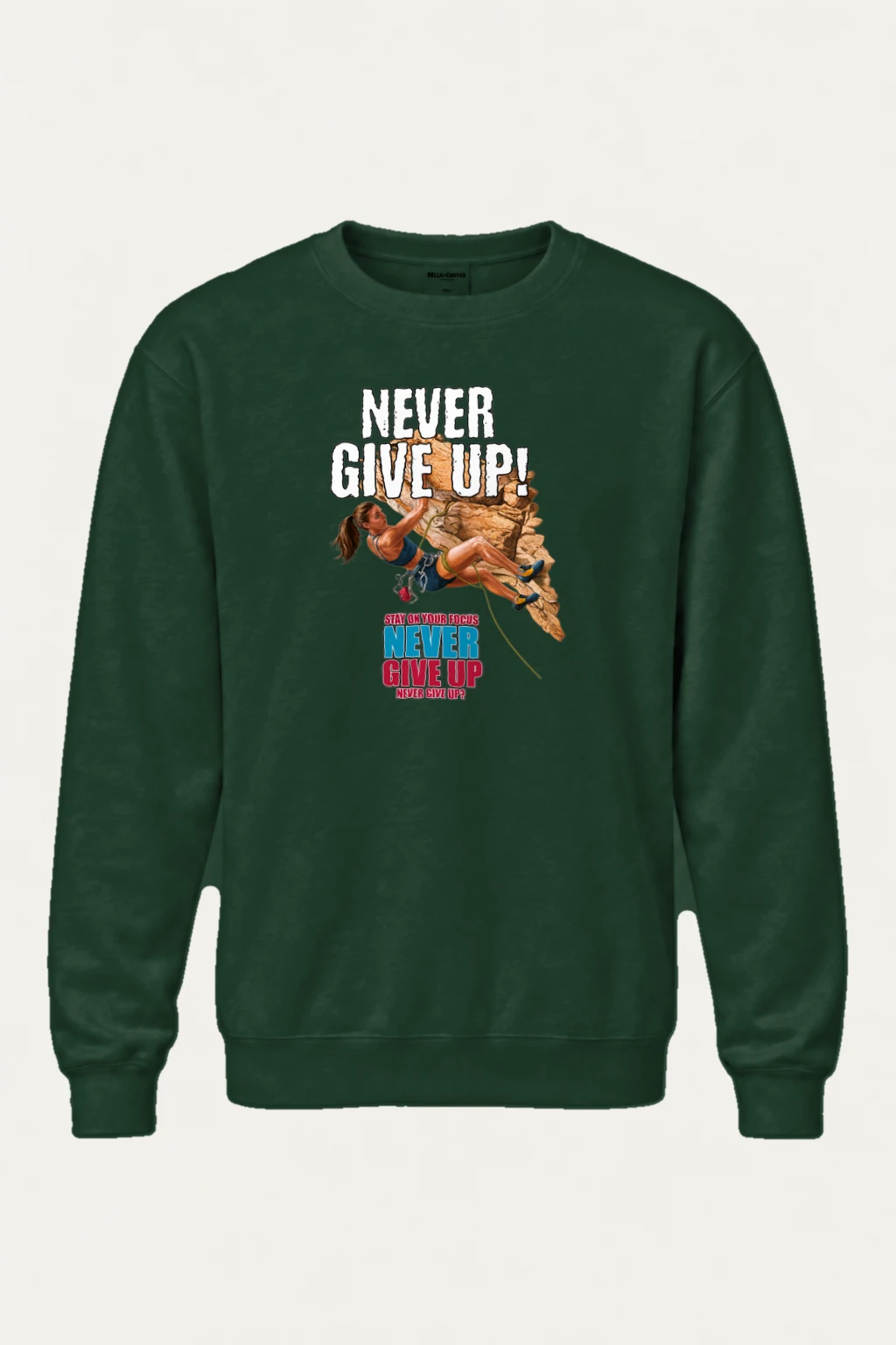 "Never Give Up" Heavy Blend Unisex Crewneck Sweatshirt | Gildan 18000
