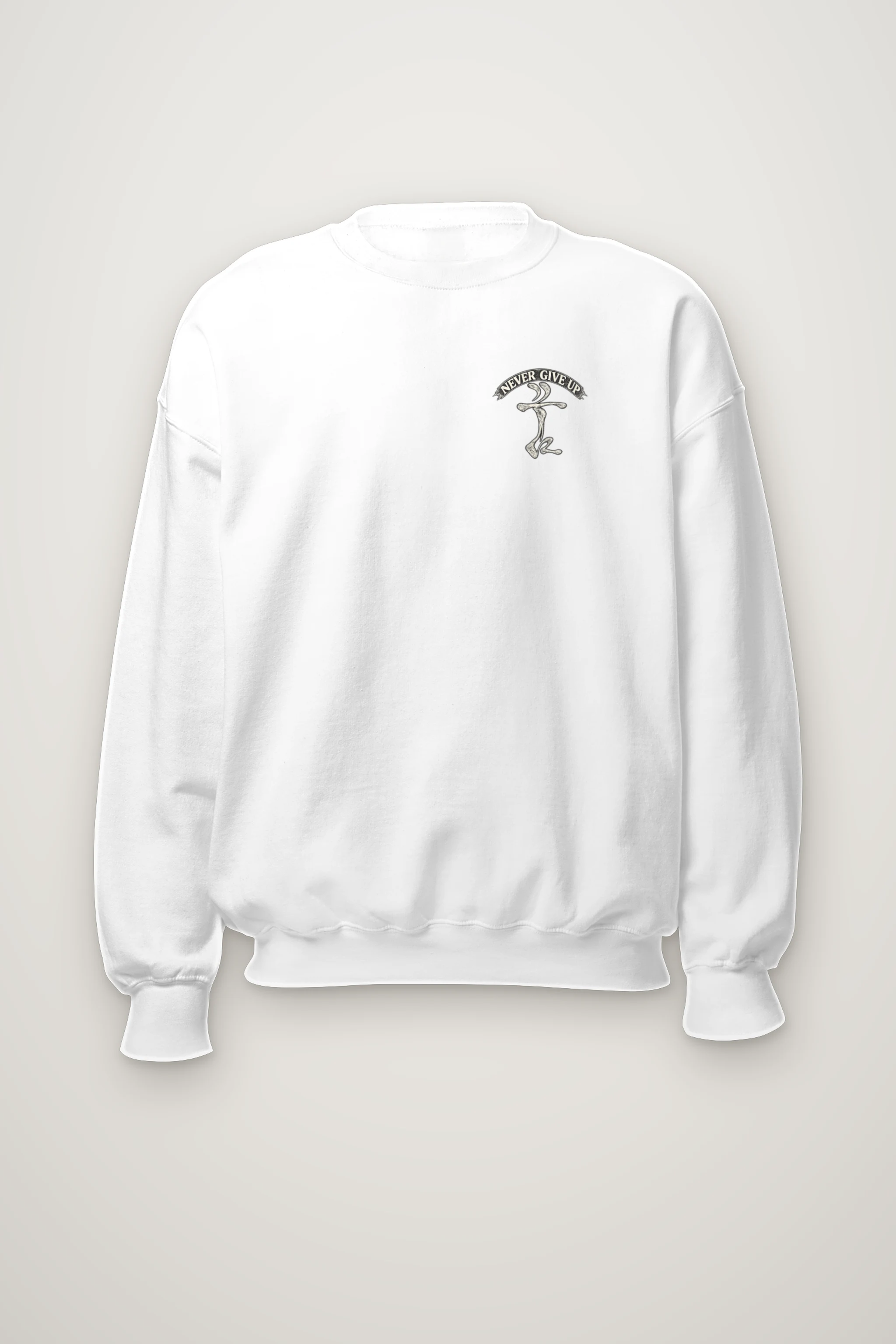 "Never Give Up" Heavy Blend Unisex Crewneck Sweatshirt