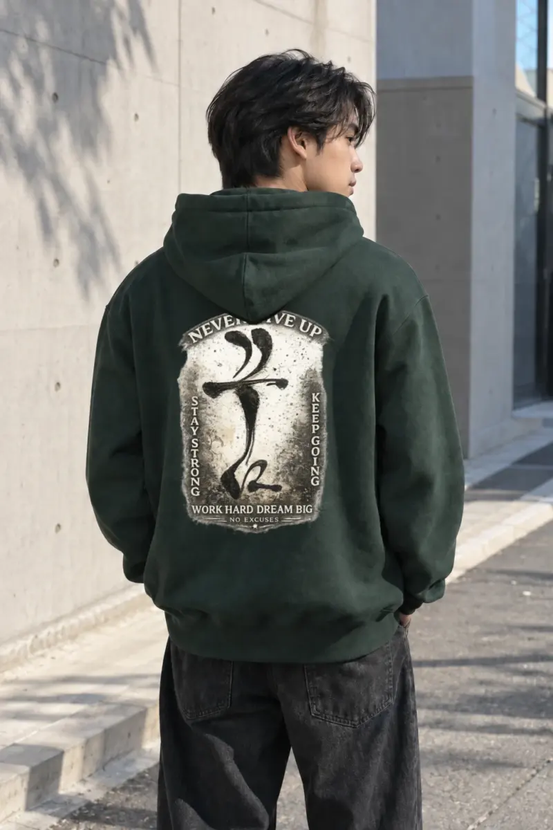 "Never Give Up" Heavy Blend Unisex Pullover Hoodie | Gildan 18500
