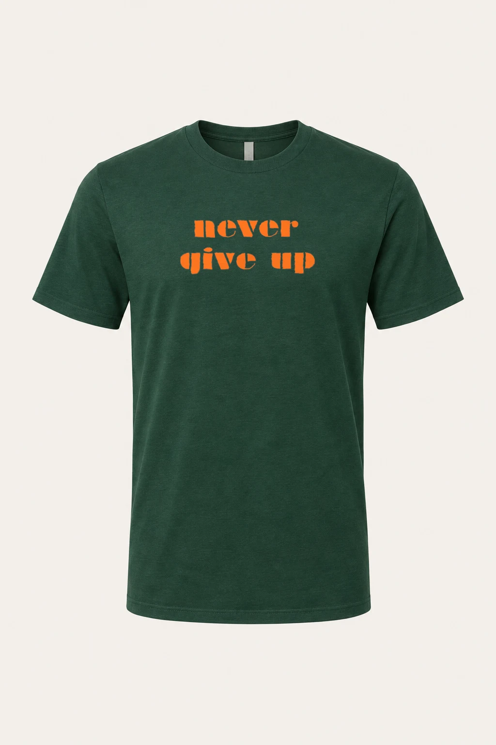 "Never Give Up" Heavyweight Unisex Crewneck T-shirt | Gildan 5000