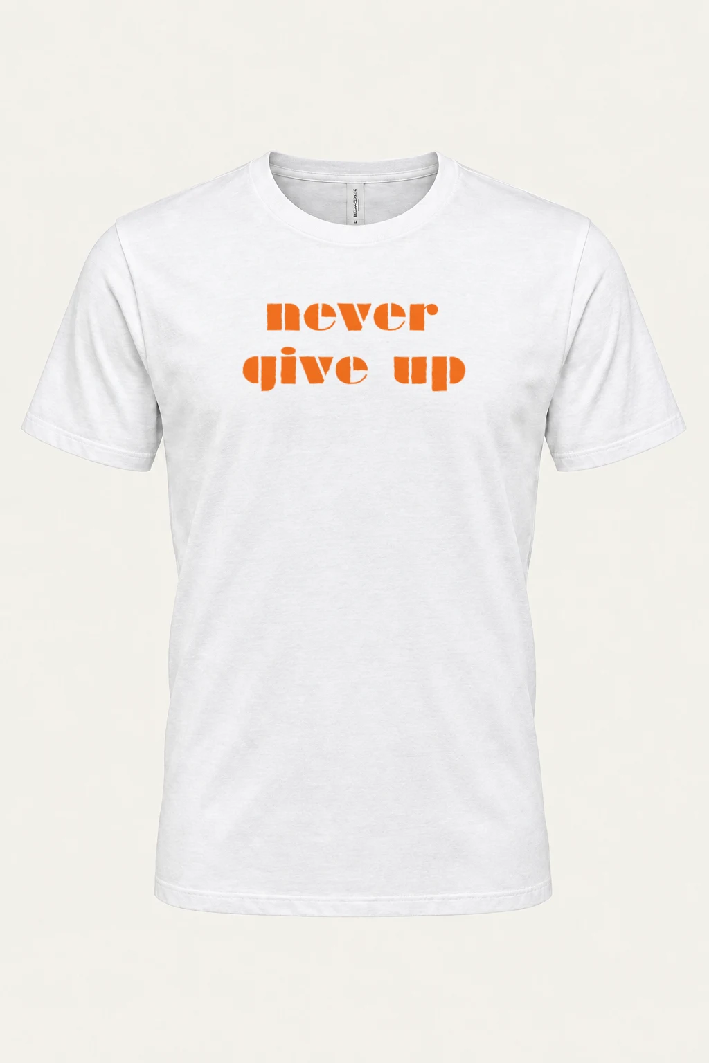 "Never Give Up" Heavyweight Unisex Crewneck T-shirt | Gildan 5000