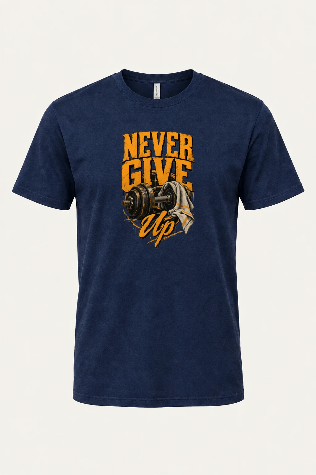 "Never Give Up" Heavyweight Unisex Crewneck T-shirt | Gildan 5000