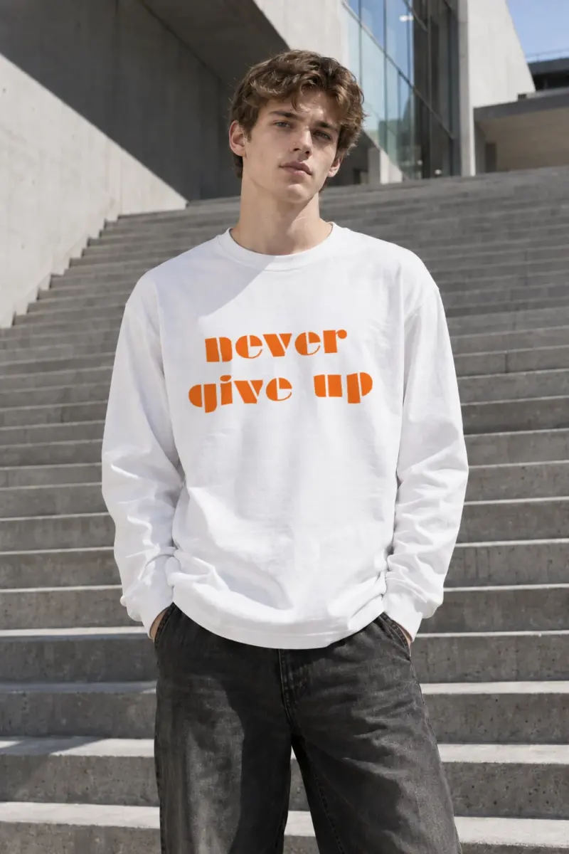 "Never Give Up" Unisex Longsleeve T-shirt | Gildan 2400