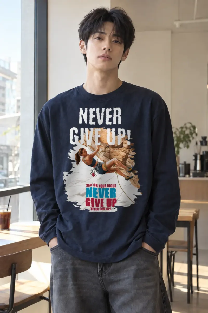 "Never Give Up" Unisex Longsleeve T-shirt | Gildan 2400