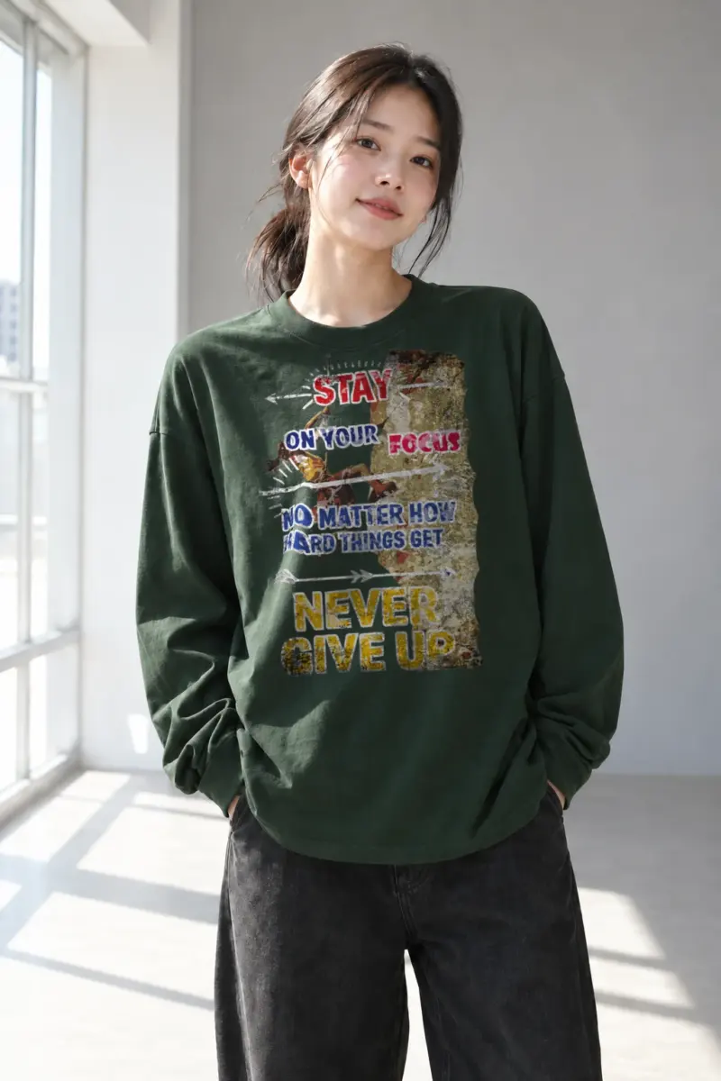 "Never Give Up" Unisex Longsleeve T-shirt | Gildan 2400
