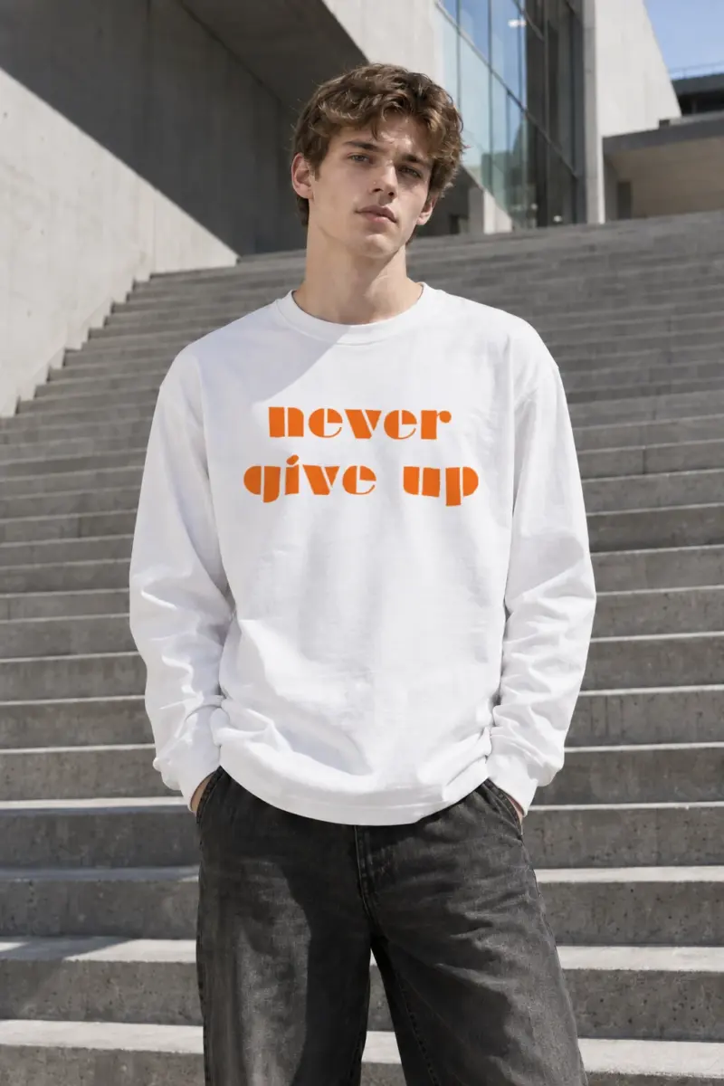 "Never Give Up" Unisex Longsleeve T-shirt | Gildan 2400