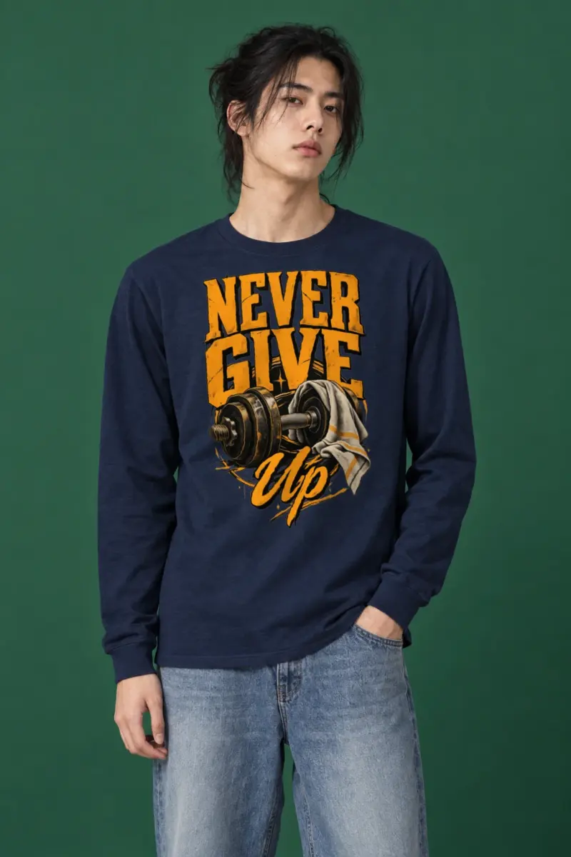 "Never Give Up" Unisex Longsleeve T-shirt | Gildan 2400