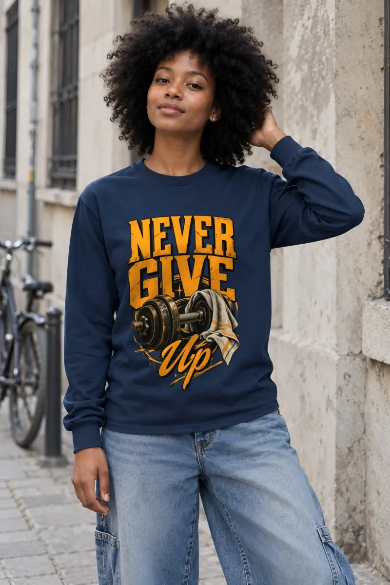 "Never Give Up" Unisex Longsleeve T-shirt