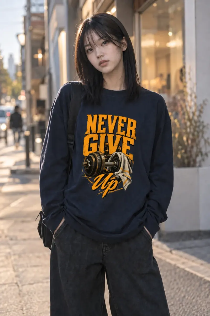 "Never Give Up" Unisex Longsleeve T-shirt | Gildan 2400