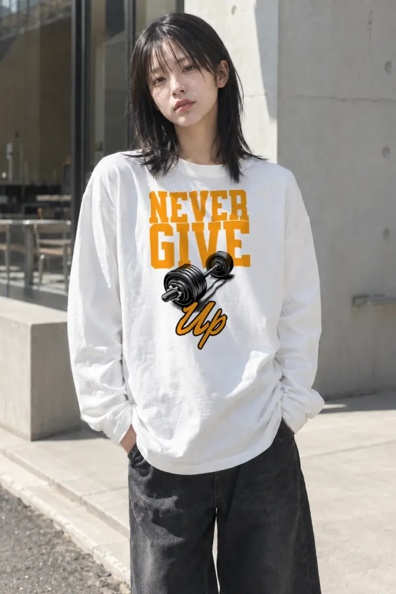 "Never Give Up" Unisex Longsleeve T-shirt | Gildan 2400