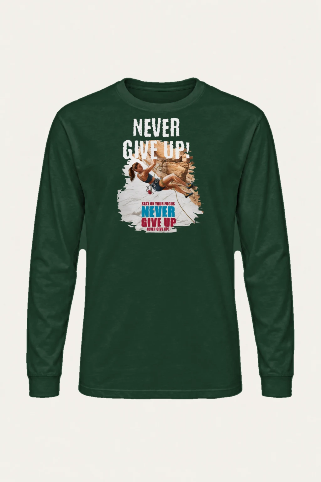 "Never Give Up" Unisex Longsleeve T-shirt | Gildan 2400