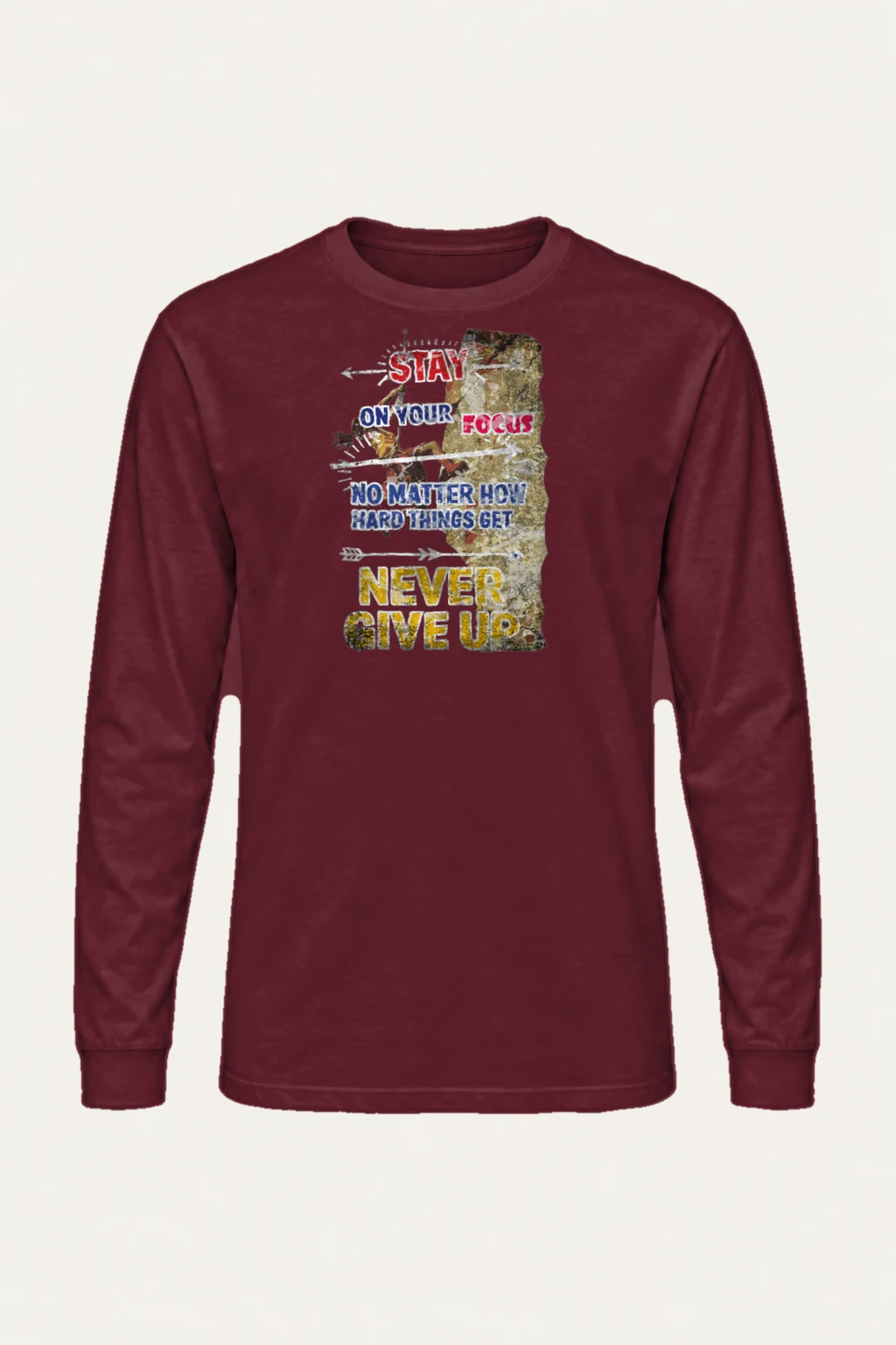 "Never Give Up" Unisex Longsleeve T-shirt | Gildan 2400